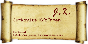 Jurkovits Kármen névjegykártya